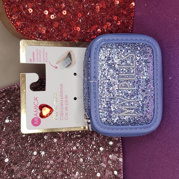 Miamica Handbags - Miamica 💖NWT💖 Sparkly Powder Blue  "My Pills" holder! 💖💖💖💎💎💎